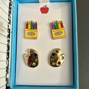Teacher/artist Earrings, Set of 2 in Gift Box